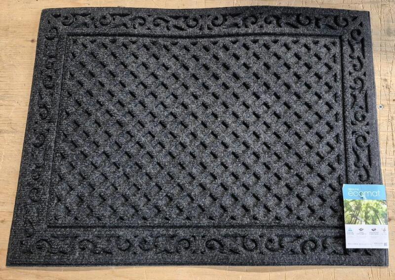 New 18 by 24" Apache Ecomat Door Mat - Heavy Rubber Base, Wraps Dirt & Absorbs Moisture