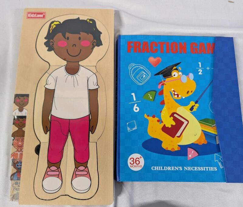 2 New Educational Kids Games. Score Learning Book Fraction Game & Kids Lane Anatomy Puzzles.