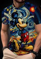 New Size XL Limited Edition Disney Brand T-Shirt - 3D Mickey Mouse Starry Night Print Quick-Dry Polyester Mesh Breathable & Moisture-Wicking
