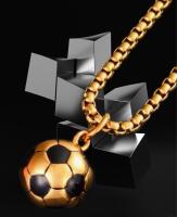 Stainless Steel Football Soccer Pendant Necklace Ball .5&rsquo;&rsquo; Chain 22&rsquo;&rsquo; Sturdy Soccer Moms Soccer Players