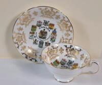 Vintage Paragon " Canada Coat of Arms & Emblems " Cup & Saucer . Both Cup & Saucer ring true