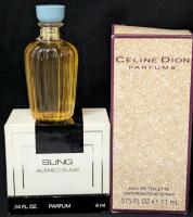 Vintage SUNG by Alfred Sung Parfum 4ml, Celine Dion Parfums Eau de Toilette Vaporizer Spray 11ml, Shulton OLD SPICE No. 333X Toilet Water