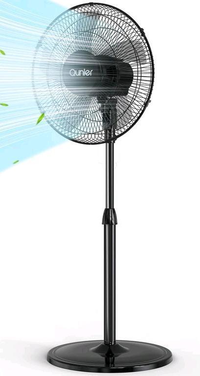 New Qunler 16'' Pedestal Oscillating Fan with Remote Control, Adjustable Height, Timer and 3-Speeds Pre-Assembled