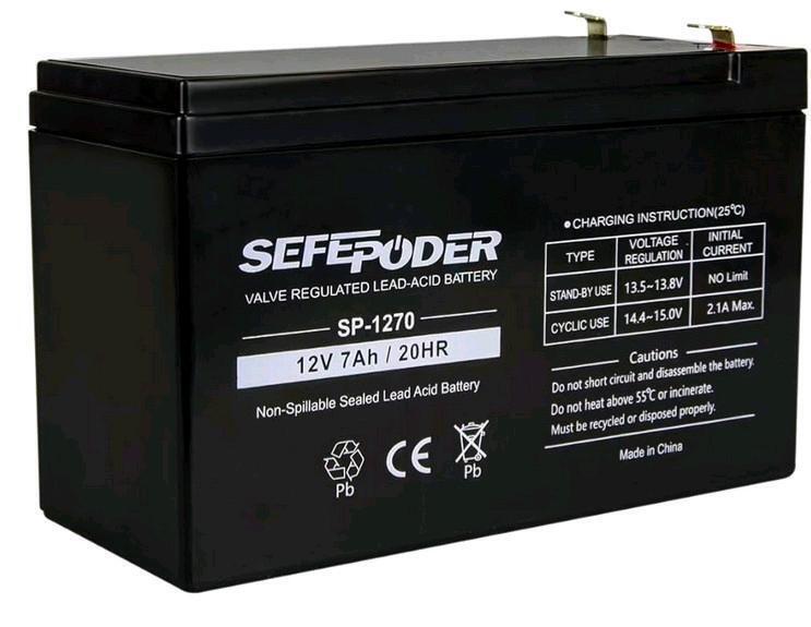 SEFEPODER 12 Volt 7ah Rechargeable Sealed Lead Acid Battery (F1 Terminals)