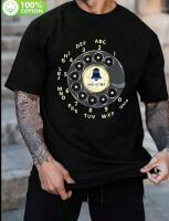 New Size XL Retro Rotary Phone Dial Graphic T-Shirt Vintage Dial Pad & Bell Print 100% Cotton Casual Short Sleeve Crew Neck Tee Soft & Breathable Nostalgia Lovers Stock photo added