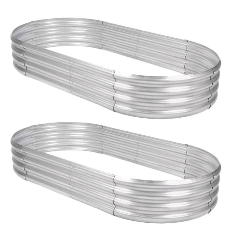 2 New Galvanized Raised Garden Planters 36"Long & 11" Tall