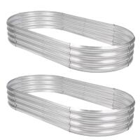 2 New Galvanized Raised Garden Planters 36"Long & 11" Tall