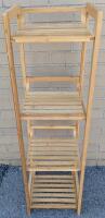 4 Tier Wood Slatted Shelf. 41" by 12" by 12"