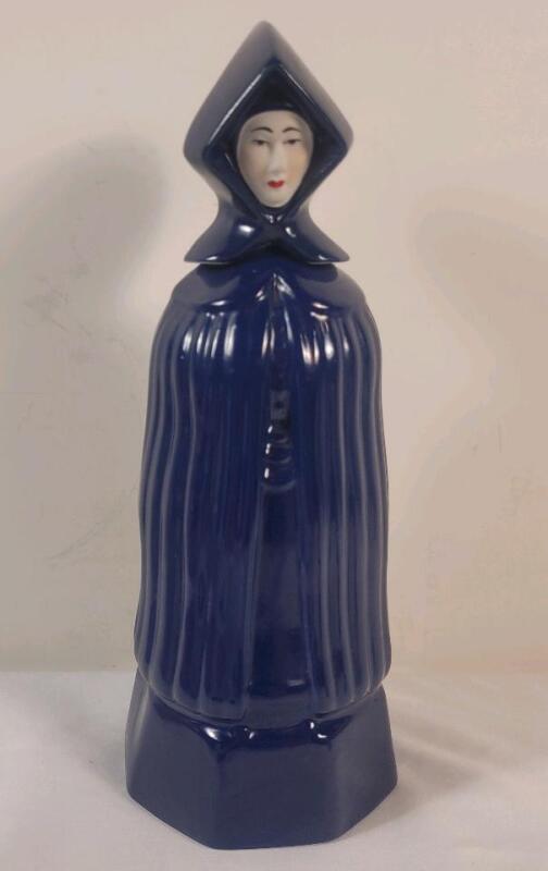 Vintage MULHER DO CAPOTE Passion Fruit Liquer Bottle - The Blue Nun . Measures 11" tall . No chips or cracks