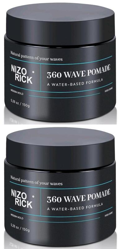 2 New NIZORICK Men's 360 Wave Pomade, Hair Styling Pomade - Strong Hold,Layered Waves, 150g ea | EXP 2028