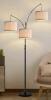 New - Dimmable Floor Lamp - 3 Lights Arc Floor Lamp . 1000LM Modern Tall Standing Lamp w/Beige Shades & Heavy Base . 3 LED Bulbs Included . Retail $90 . Some Assembly Required - 2