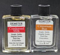 2 New DEMETER Fragrance Library 15ml Pick-Me-Up Colognes : Condensed Milk & Cinnamon Bun