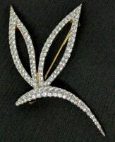As-New Vintage SWAROVSKI Dragonfly Brooch with Box, Branded Pouch, Backing Card & Tag, 2" &times; 1.25" Long