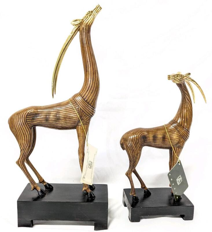 MCM Style- The Carolyn Kinder Collection-Austin Gazelle/Deer w/Brass Head/Horns & Resin Body , Signed by Artist . Art Deco/MCM Style . Measures 12" & 16 &frac34;" tall . No visible chips or cracks