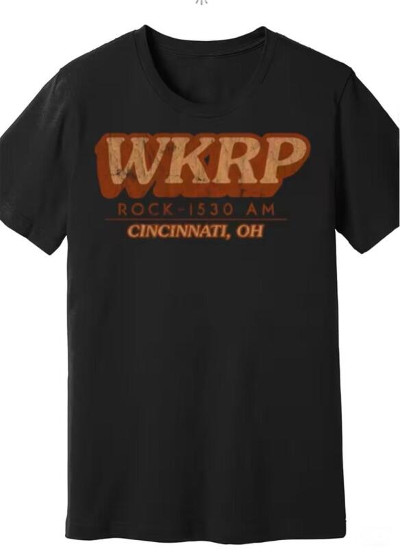 New Size XL Men's Vintage WKRP Cincinnati Rock Radio Graphic T-Shirt - WKRP OH Design Machine Washable 80s Retro Music Lovers & Nostalgic Clothing Bold Typography Short Sleeve Top Stock Photos added