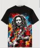 New Size XL Men's Bob Marley One Love Shirt Reggae Reggae Vibrant Guitar Player Graphic T-Shirt Breathable Summer Short Sleeve Tee with Colorful Digital Print Casual Round Neck Top 100% Polyester Stock Photos added