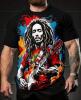 New Size XL Men's Bob Marley One Love Shirt Reggae Reggae Vibrant Guitar Player Graphic T-Shirt Breathable Summer Short Sleeve Tee with Colorful Digital Print Casual Round Neck Top 100% Polyester Stock Photos added - 2
