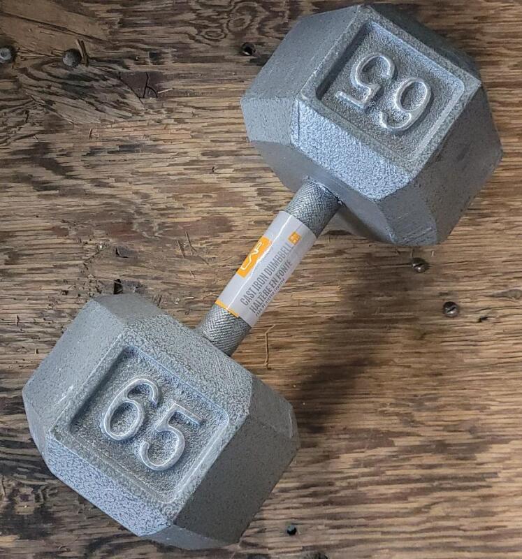 New CAP Weight Training 65lb Cast Iron Dumbbell .