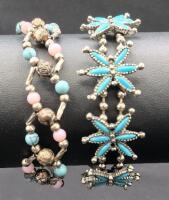 Vintage Beaded & Faux Turquoise Bracelets