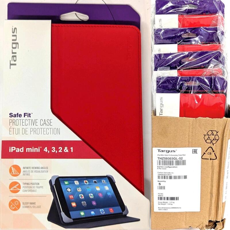4 New TARGUS iPad Mini 4, 3, 2 & 1 Safe Fit Protective Case (Red) THZ59303GL-52