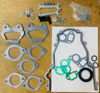 Gasket/Seal Set with 2 Double-Sided Wrenches (14mm/17mm) and Various Screws, Bolts, Washers - See Photos