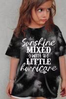 New Adorable Size 7-8 Y Casual Soft Trendy Tie-dye Pattern Print Crew Neck T-shirt Girls' Clothing 100% Polyester &lsquo;&rsquo; Sunshine Mixed With A Little Hurricane&rsquo;&rsquo; Stock photos added