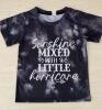 New Adorable Size 7-8 Y Casual Soft Trendy Tie-dye Pattern Print Crew Neck T-shirt Girls' Clothing 100% Polyester &lsquo;&rsquo; Sunshine Mixed With A Little Hurricane&rsquo;&rsquo; Stock photos added - 2