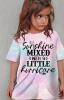 New Adorable Size 5-6 Yr Casual Soft Trendy Tie-dye Pattern Print Crew Neck T-shirt Girls' Clothing 100% Polyester &lsquo;&rsquo; Sunshine Mixed With A Little Hurricane&rsquo;&rsquo; Stock photos added