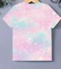 New Adorable Size 5-6 Yr Casual Soft Trendy Tie-dye Pattern Print Crew Neck T-shirt Girls' Clothing 100% Polyester &lsquo;&rsquo; Sunshine Mixed With A Little Hurricane&rsquo;&rsquo; Stock photos added - 2