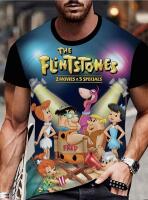 New Size XL Flinstones and Friends Breathable Polyester 3D Printed T-Shirt Casual Round Neck Light Stretch Knit Fabric 100% Polyester Short Sleeves &lsquo;&rsquo;2 Movies & 5 Specials&rsquo;&rsquo; Stock photos added
