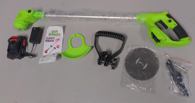 NEW Garden Edger/Weed Whacker, Green, Rechargeable battery included, All parts present, assembly required