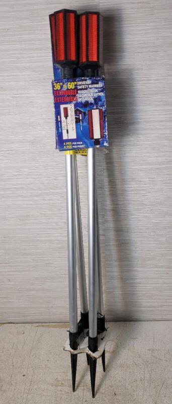 4-Pack Outdoor / Driveway 36" - 60" Extendable Driveway Markers .