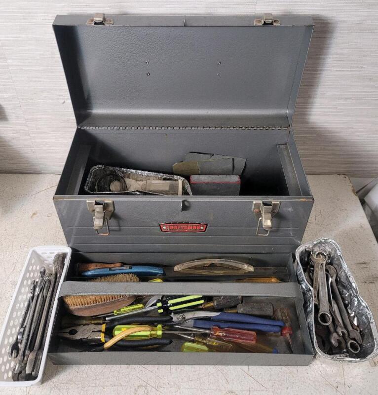 Mastercraft Metal Tools Box Filled w/Tools . See Photos