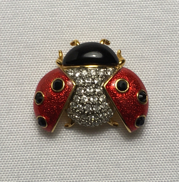 Butler Red Enamel Ladybug Brooch