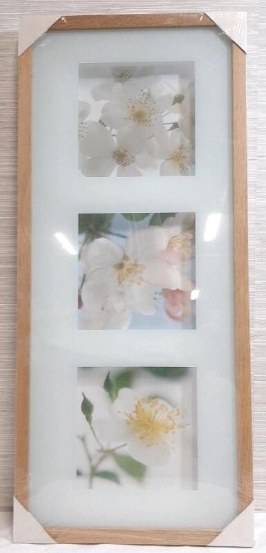 New Floral Wall Art w/ Wood Frame | 28"&times;12"
