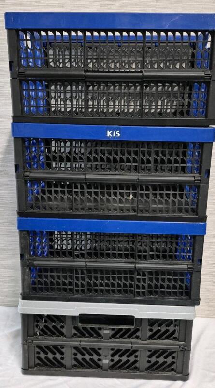 4 Collapsible Crates 18.5" L x 13.5" W x 9" H