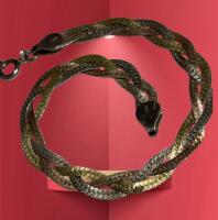 925 Sterling Silver Italy Marked Braided Bracelet 3 Tone Ring Clasp 7 Inch Slight kink on braid by clasp