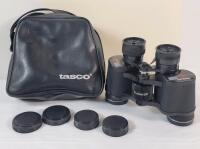 Tasco 7&times;35mm Zip Focus Wide Angle Binoculars w/Case . 500fr./1000 yds . Tested Working