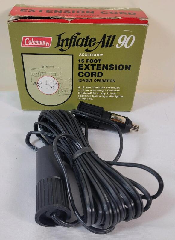 Coleman Inflate All 90 15ft. Extension Cord , 12-Volt Operation .