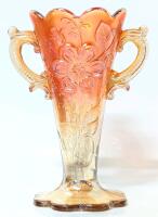 Vintage Unsigned Mary-Anne Dugan Marigold Carnival Glass Vase, 6.25" Tall, No Chips or Cracks