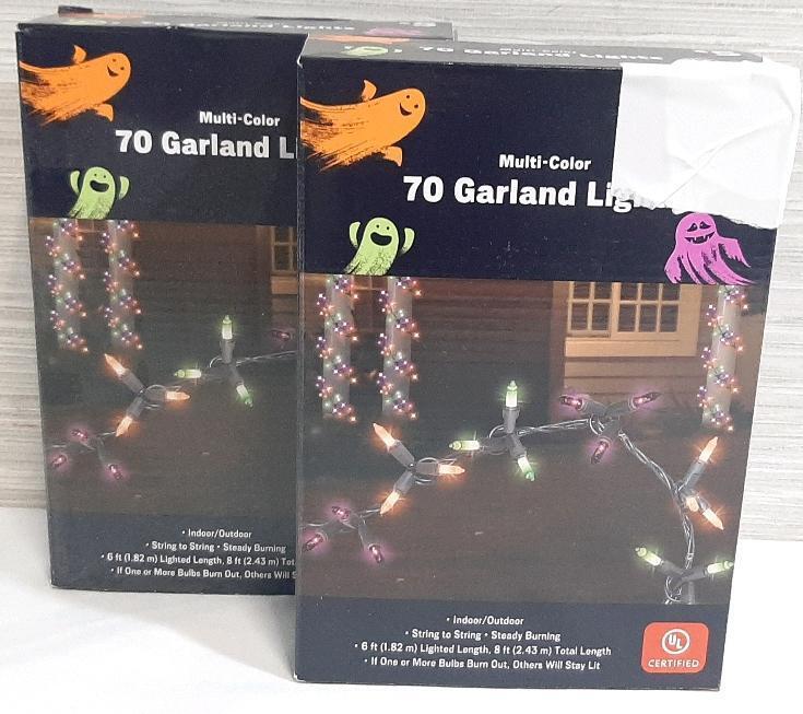 2 New Boxes of Multi-Color 70 Garland Lights | 8ft Total Length per