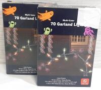 2 New Boxes of Multi-Color 70 Garland Lights | 8ft Total Length per