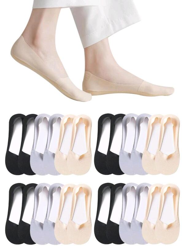 12 New Pairs Size XL (11.5-13.5) Women's CAUDBLOR Thin No Show Socks, Low Cut Liner Non-Slip, Cool Comfort & Breathable | $50 Retail Value!