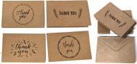 36 New Craft Paper THANK YOU Cards with Envelopes, 4 Designs, 6" &times; 4" Folded Each