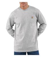 New Size LARGE Tall Men's CARHARTT Loose Fit Heavyweight Long Sleeve Pocket T-Shirt, Heather Grey, TK0126-M