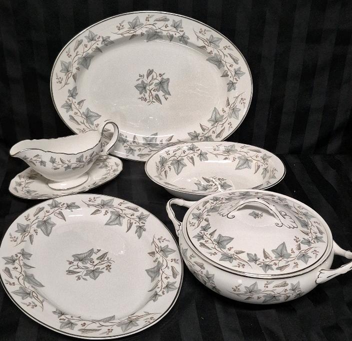 7 Piece Beautiful Grosvenor Serving Dishes - Crestwood Pattern