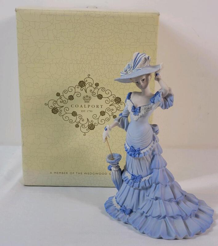 Vintage Coalport " The Hampshire Collection - ERIN " Figurine w/Original Box . Measures 8.5" tall . No visible chips or cracks