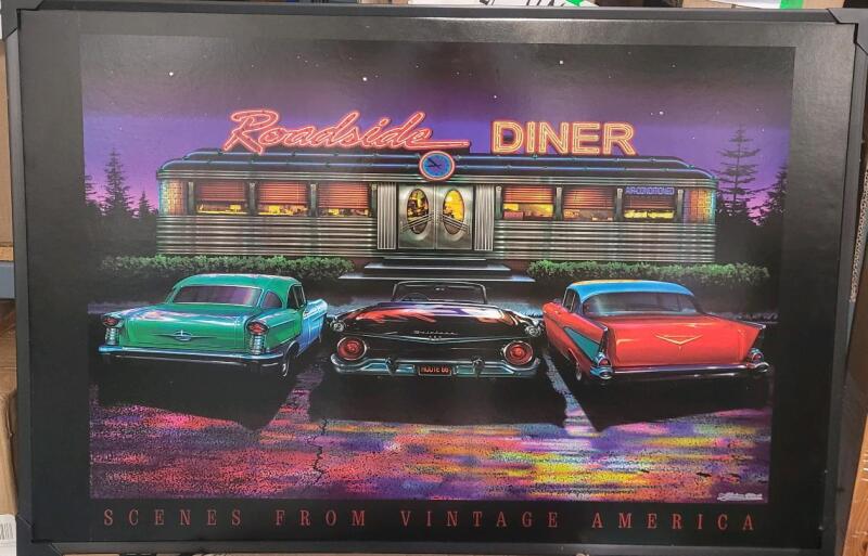 As Is - " Scenes From Vintage America " Light-Up Picture . No Not Light Up (missing cord) . Measures 36"&times;24"