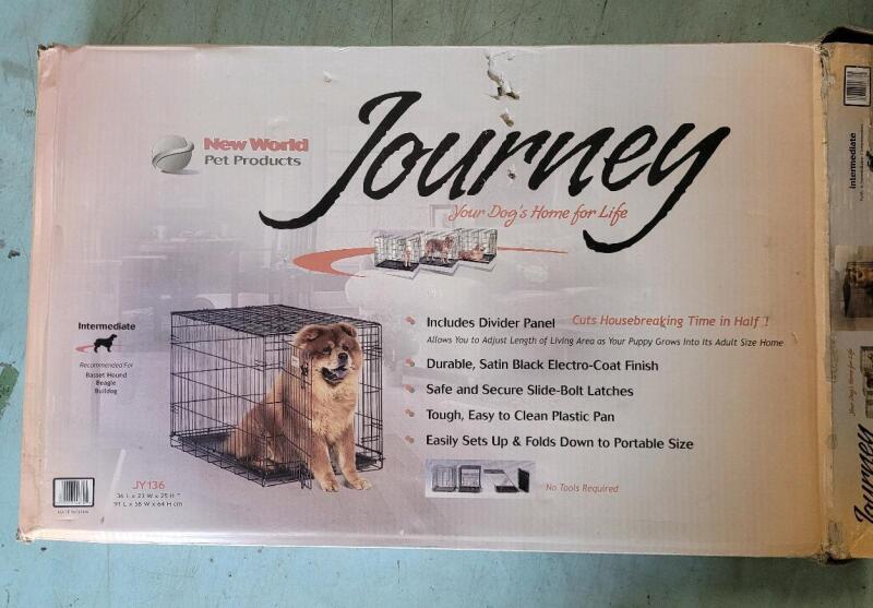 As New - Journey Home Pet Cage . Measures 36"L&times;23"W&times;25"H . Some Assembly Required , No Tools Needed . Open Box