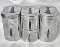 4 MCM Kromex Chrome Metal Canisters - Sugar, Flour, Coffee & Tea